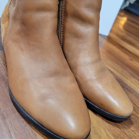 Lauren Ralph Lauren Damara Leather Suede Ankle Boots Zip Close Size 7 - Picture 12 of 14